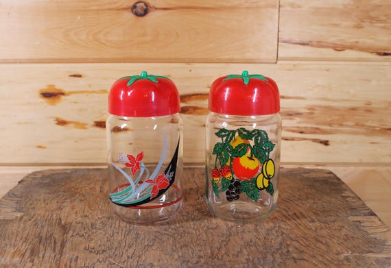 ヴィンテージ ソルマズ メルカン ガラス保存瓶 フルーツデザイン