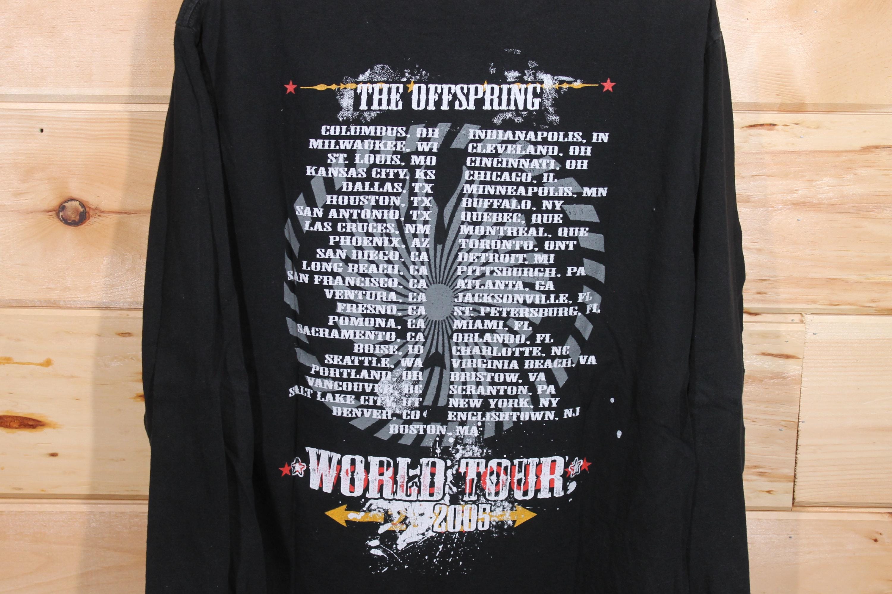 Vintage Y2K the Offspring World Tour Rock Band Concert Black Long