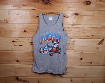 Camiseta sin mangas vintage de Mickey Mouse Hot Rod Florida para adultos, talla mediana