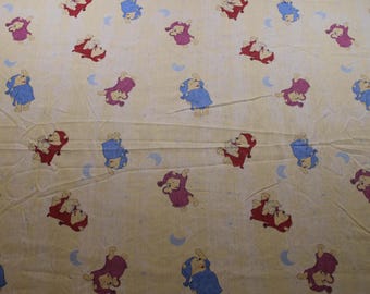 Vintage Disney Winnie The Pooh Yellow Bedtime Cute Flat Bed Sheet Double