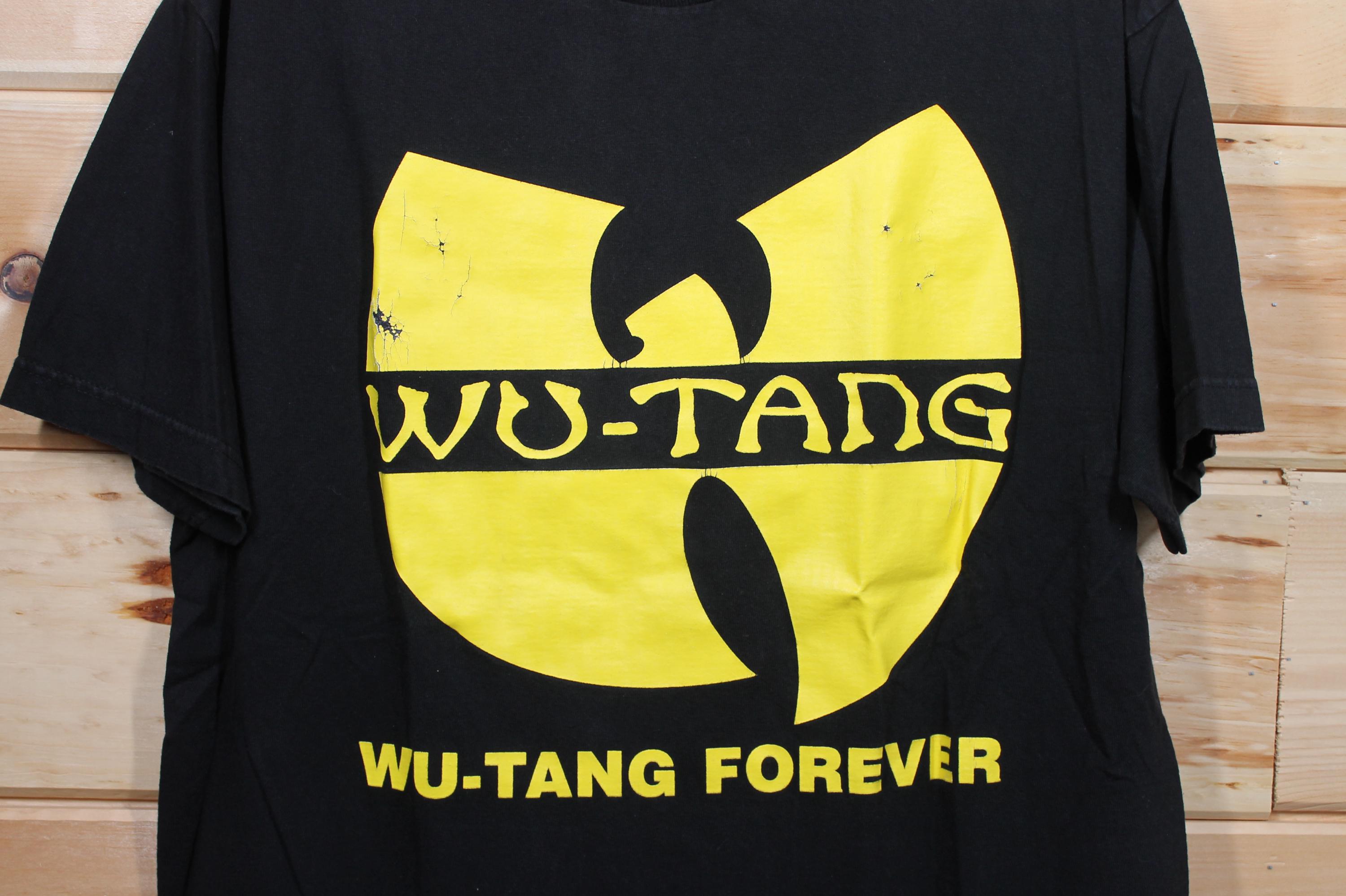 Vintage Wu Tang Clan Classic Hip Hop Rap Logo Black T-shirt Adult