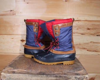 Vintage Duck Boots Eddie Bauer Mens 10 Winter Boots Leather  display picture 2