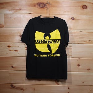 Klasyczny T-shirt Wu Tang Clan z logo hip hop rap w kolorze czarnym, rozmiar dla dorosłych, duży