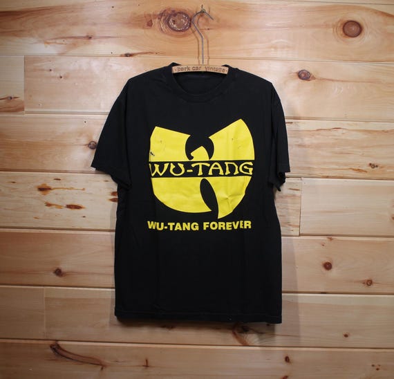 Vintage Wu Tang Clan Classic Hip Hop Rap Logo Black T-shirt Adult