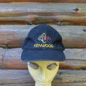 Vintage Kenwood Audio Stereo Black Hat Strap Back Adjustable Adult Size