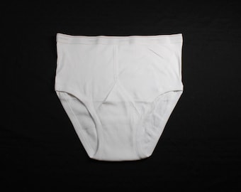 Vintage Henri White Underwear Briefs Adult Size 7 Front Flap Unworn Condition