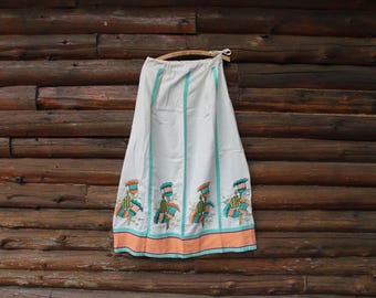 Vintage Cute Flower Themed Country Skirt Embroidered Adult Size
