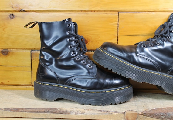 Vintage Dr. Doc Martens Air Wair Jadon 8 Eye Black Leather Boot