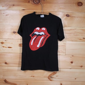 Vintage Y2K Rolling Stones Classic Logo Black T-Shirt Adult Size Medium
