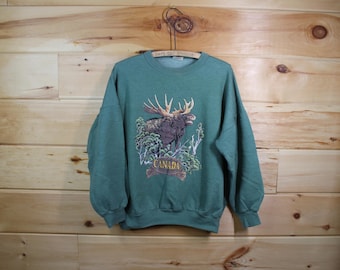 ヴィンテージムースインネイチャーカナダスウェットシャツ大人用Mサイズ