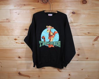 Vintage Disney Tigger Winnie The Pooh Black New With Tags Sweatshirt Adult Size Medium