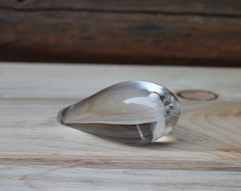 Hadeland Norway Crystal Glass Large Plate, Platter. Textured Pine