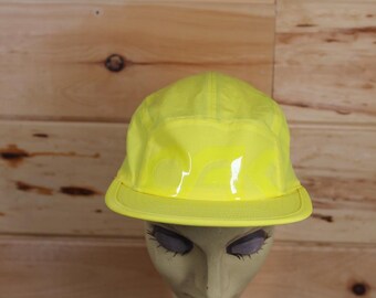 vintage Oakley Casquette 5 panneaux jaune fluo ajustable, taille adulte