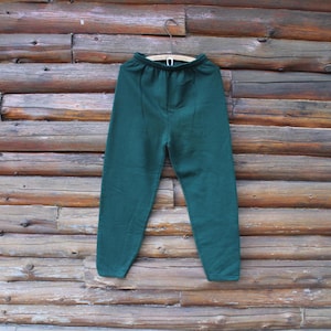 Vintage Fruit of the Loom Green Plain Essential Sweat Track Pants Adult Size Medium