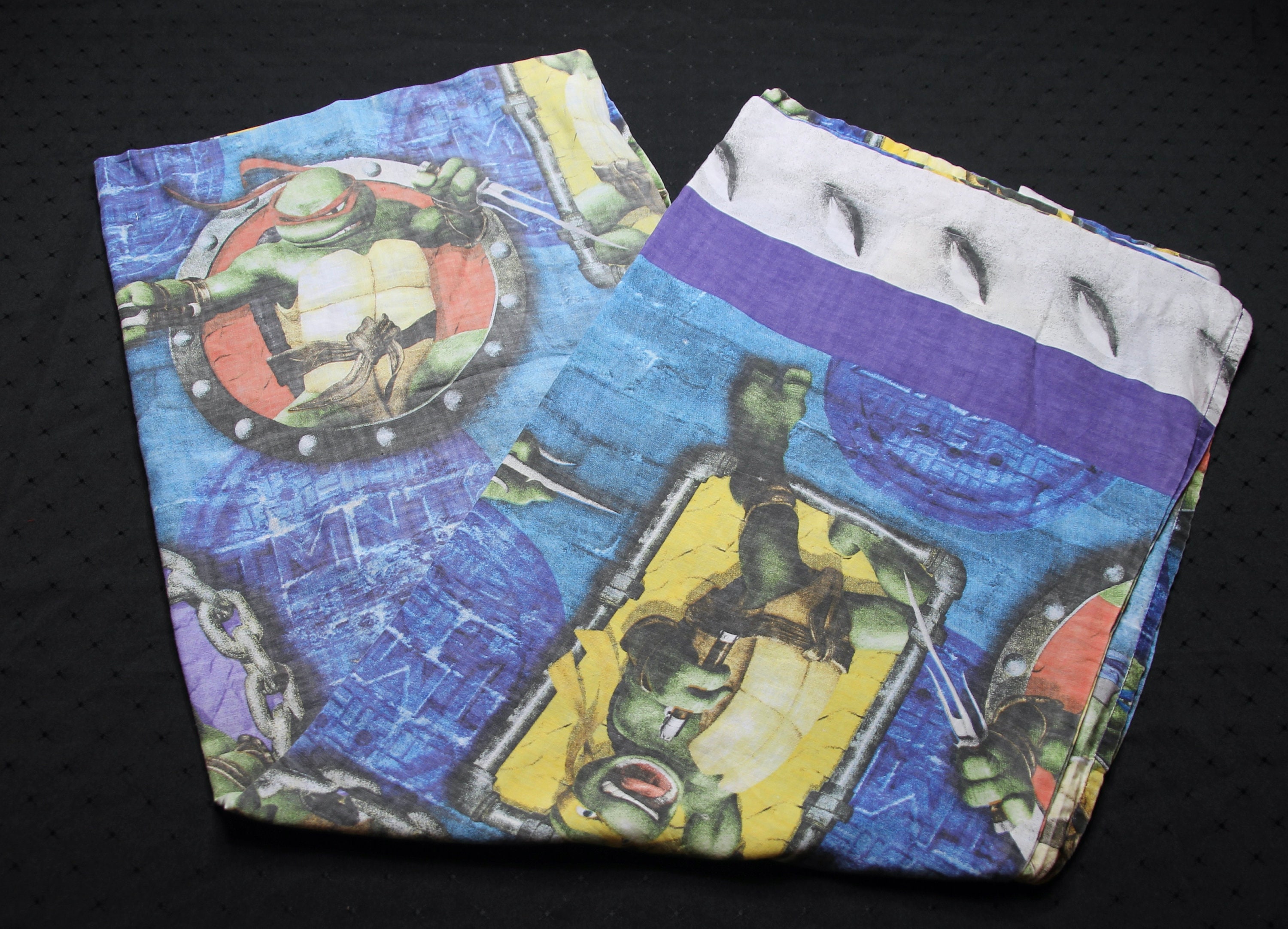 Vintage Teenage Mutant Ninja Turtles Flat Sheet Bedding Etsy UK