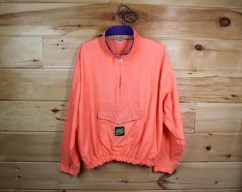 Vintage Asics Beach Volleyball Neon Orange Half Zip Pullover