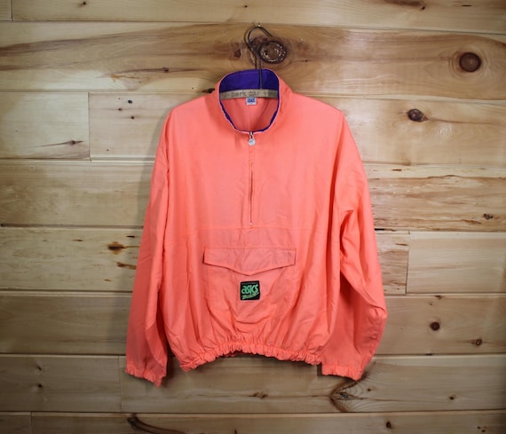 Vintage Asics Beach Volleyball Neon Orange Half Zip Pullover