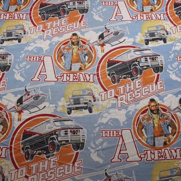 Vintage 1983 The A Team MR T Themed Flat Twin Bed Sheet