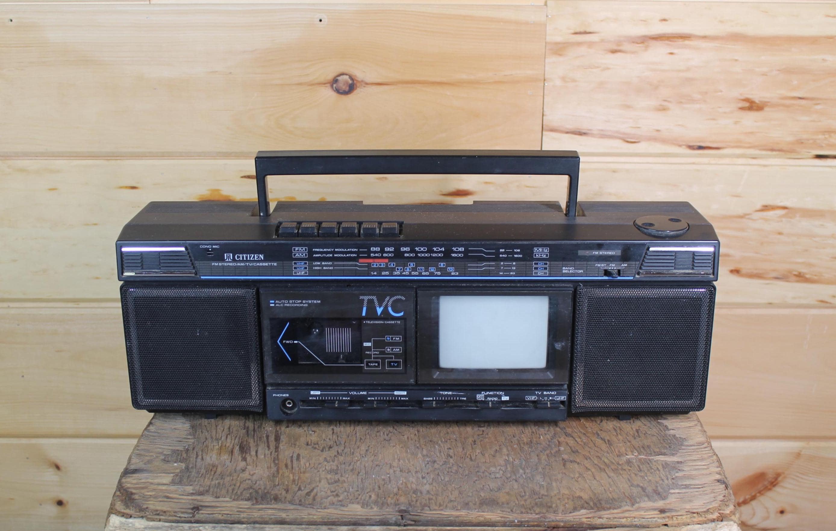 Vintage Citizen TV Television TVC Boombox Stereo Cassette Player