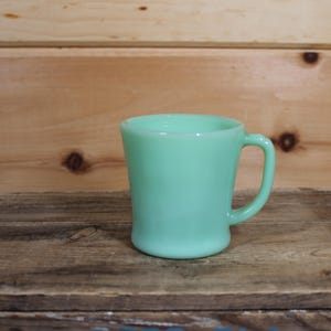 Vintage Fire King Jadeite Green Restaurant Ware D Handle Coffee Mug - Retro Kitchen Home Decor