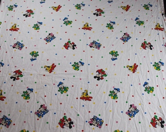 Vintage Disney Baby Mickey Mouse And Friends Themed Crib Sheet