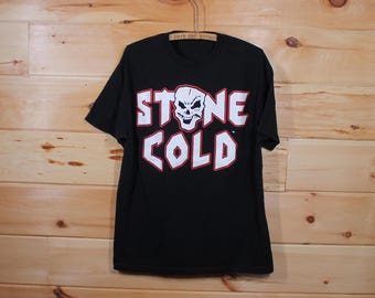 Koszulka Vintage Stone Cold Steve Austin Bullet Proof WWE Wrestling w kolorze czarnym, rozmiar dla dorosłych, duża