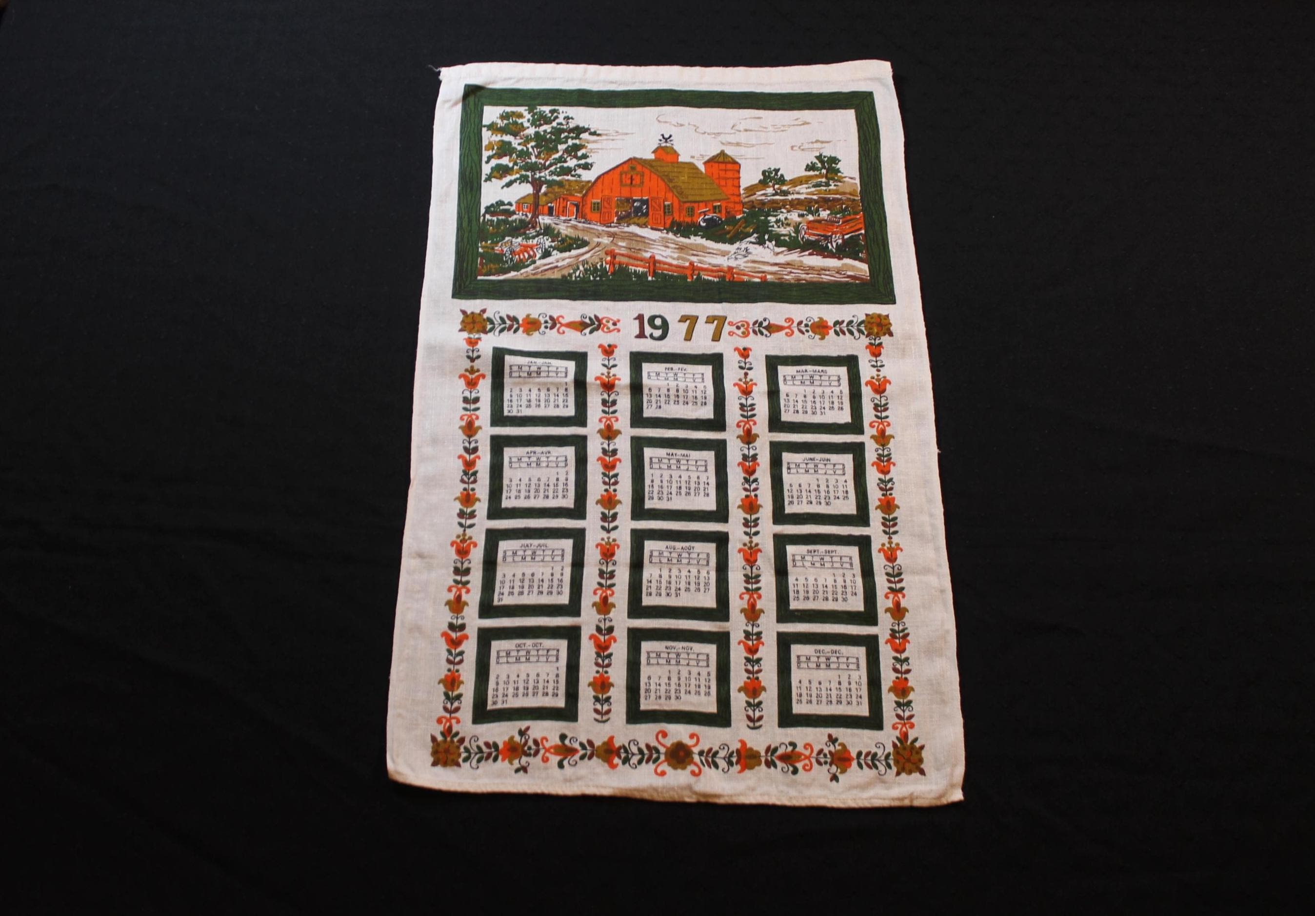 Vintage 1977 calendar - Etsy 日本