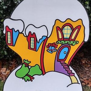 FOAMBOARD - WHOVILLE YELLOW House - Inspired by the Grinch - Large Party Props & Event Decoration
