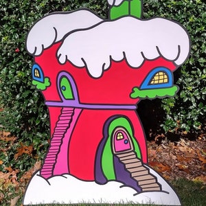 FOAMBOARD - WHOVILLE RED House - Inspired by the Grinch - Large Party Props & Event Decoration