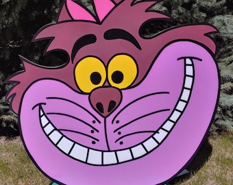 FOAMBOARD - CHESHIRE Cat Face - Inspired by Alice in Wonderland - Mad Hatter Tea Party - Large Party Props & Event Decoration