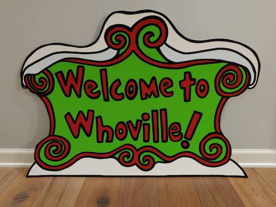 FOAMBOARD WHOVILLE SIGN Green and Red Inspired by the | Etsy
