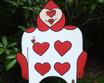 FOAMBOARD - Heart CARD SOLDIER - Inspired by Alice in Wonderland - Mad Hatter Tea Party - Croquet Set - Large Party Props & Event Decoration