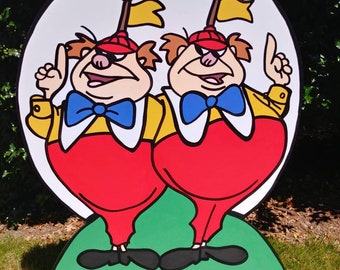 FOAMBOARD - TWEEDLE Dee  and TWEEDLE Dum- Inspired by Alice in Wonderland - Mad Hatter Tea Party - Large Party Props & Event Decoration