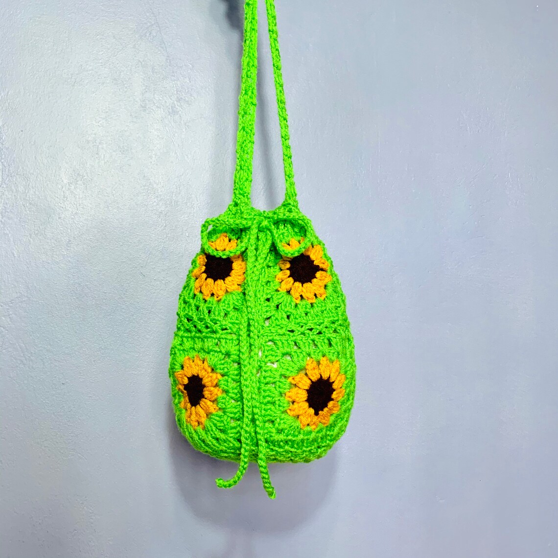 Sunflower Crochet Crossbody Bag Etsy