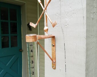 Copper Golf Club Rain Gauge by Walnutcreek