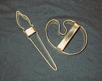 Copper Cookie Cutter Paint Brush and Palette Set By Ron Yurcak