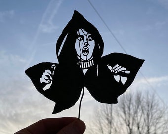 Wendy Torrence Shining art original horror leaf paper cut out