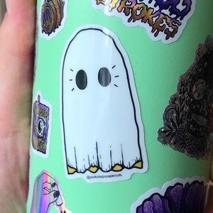 Glow in the Dark Ghost Vinyl Sticker: Halloween Goth Decor