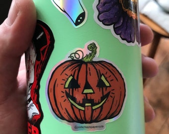 Pumpkin Halloween Vinyl Holographic Sticker