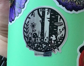 Mushroom vinyl mirror Sticker