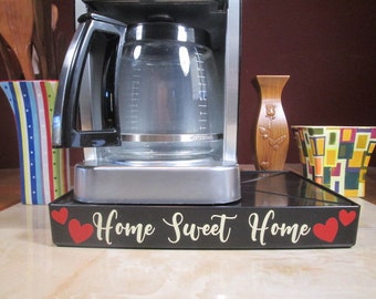 Coffee Station Overflow Deck Coffee Accessory with words applied in vinyl, perfect coffee lovers gift or for your coffee bar decor