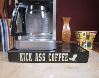 Coffee Station Overflow Deck Coffee Accessorio con parole applicate in vinile, regalo perfetto per gli amanti del caffè o per l'arredamento del tuo bar.