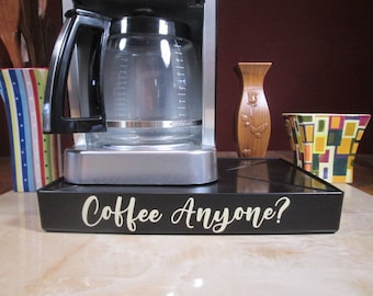 Coffee Station Overflow Deck Coffee Accessory with words Coffee applied in vinyl, perfect coffee lovers gift or for your coffee bar decor.