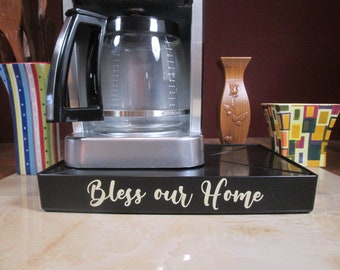 Coffee Station Overflow Deck Coffee Accessory with words Coffee applied in vinyl, perfect coffee lovers gift or for your coffee bar decor.