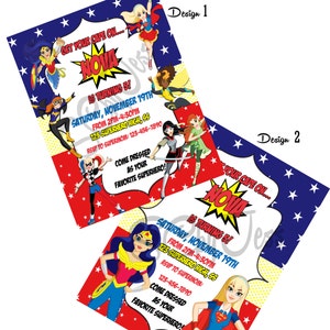 Superhero Girls Invitation