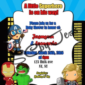Superhero Babyshower invitation
