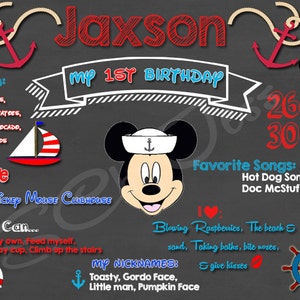 Maritimes Mickey Tafel Zeichen