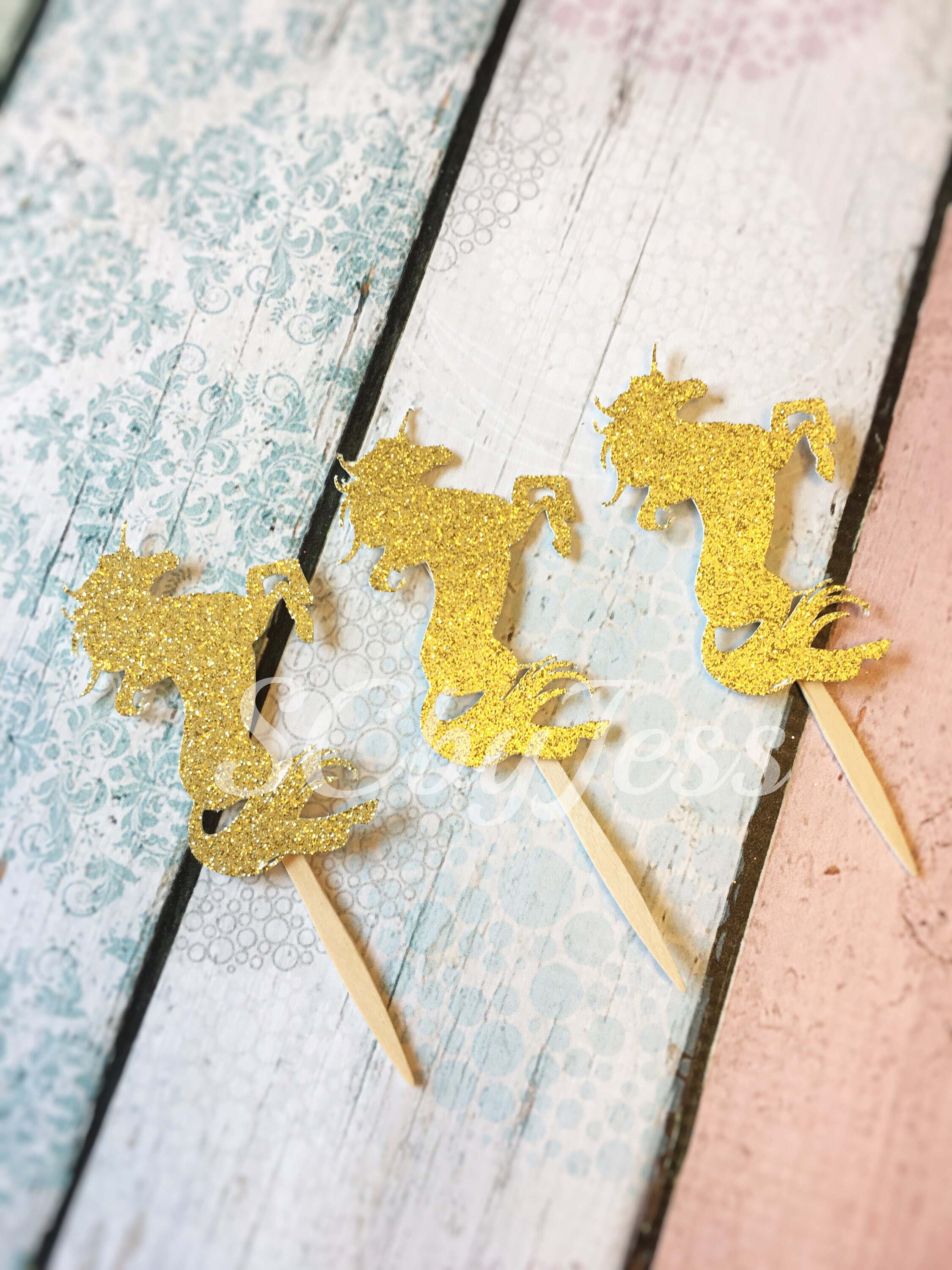 unicorn cupcake toppers etsy