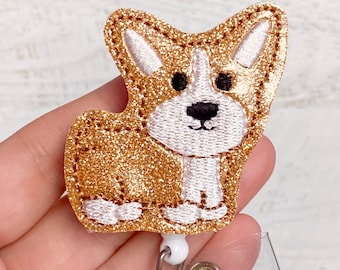 Corgi badge reel - Dog badge reel - Badge clip - Medical badge reel - Nurse badge reel