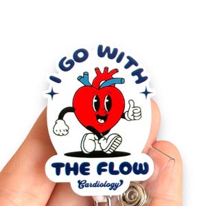 Cardiac heart badge reel - Nurse Badge Reel - Badge clip - Badge pull - Gift for coworker